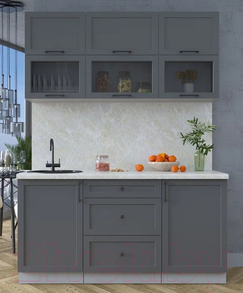 Изображение товара Кухонный гарнитур Интерлиния Тренд 1.6Б (пепел/пепел/опал светлый)