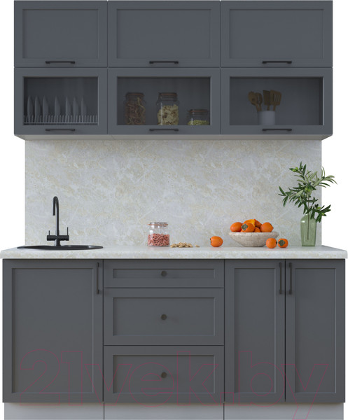 Изображение товара Кухонный гарнитур Интерлиния Тренд 1.7Б (пепел/пепел/опал светлый)
