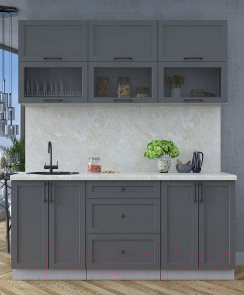 Изображение товара Кухонный гарнитур Интерлиния Тренд 1.8Б (пепел/пепел/опал светлый)