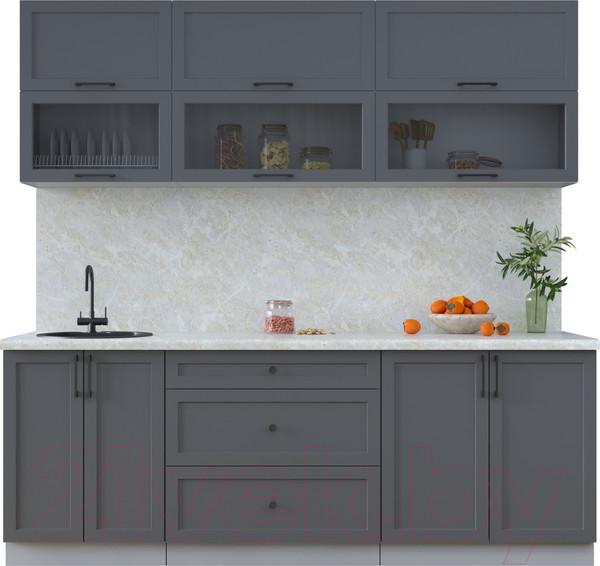 Изображение товара Кухонный гарнитур Интерлиния Тренд 2.2Б (пепел/пепел/опал светлый)