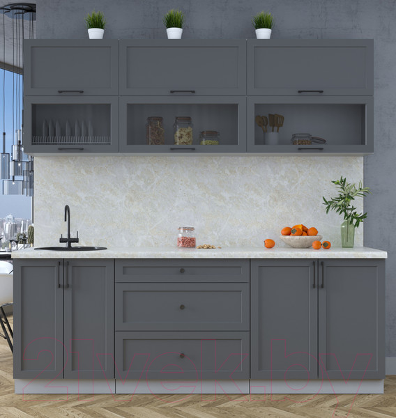 Изображение товара Кухонный гарнитур Интерлиния Тренд 2.2Б (пепел/пепел/опал светлый)