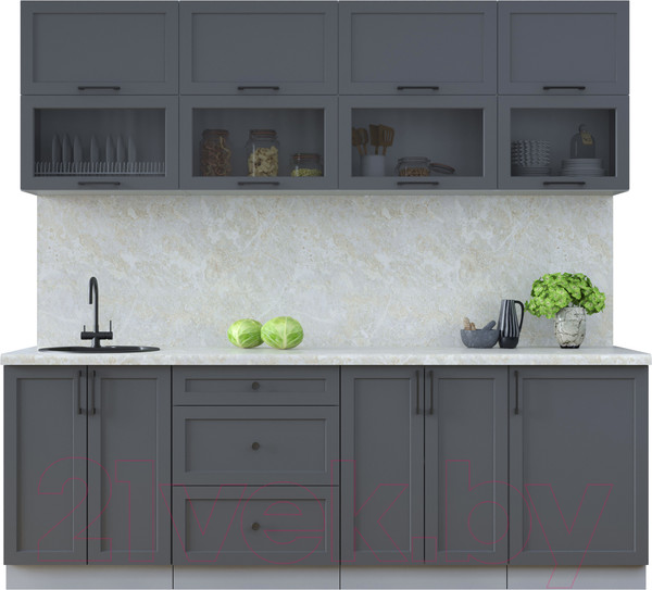 Изображение товара Кухонный гарнитур Интерлиния Тренд 2.3Б (пепел/пепел/опал светлый)