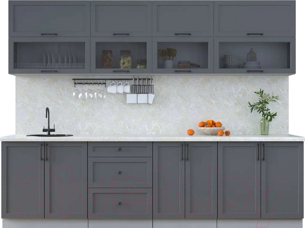Изображение товара Кухонный гарнитур Интерлиния Тренд 2.8Б (пепел/пепел/опал светлый)