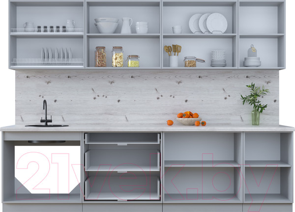Изображение товара Кухонный гарнитур Интерлиния Тренд 2.9Б (пепел/пепел/опал светлый)