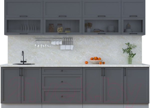 Изображение товара Кухонный гарнитур Интерлиния Тренд 2.9Б (пепел/пепел/опал светлый)