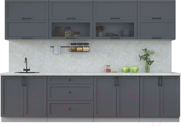 Изображение товара Кухонный гарнитур Интерлиния Тренд 3.1Б (пепел/пепел/опал светлый)