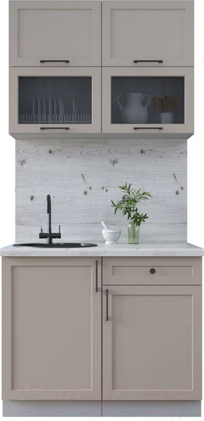 Изображение товара Кухонный гарнитур Интерлиния Тренд 1.0Б (луна/луна/бискайская сосна)