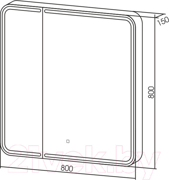 Изображение товара Шкаф с зеркалом для ванной Silver Mirrors Alliance 805x800 / LED-00002516
