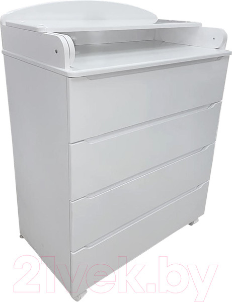 Изображение товара Комод пеленальный INDIGO Style 800/4 с широким пеленальным столиком МДФ (белый)