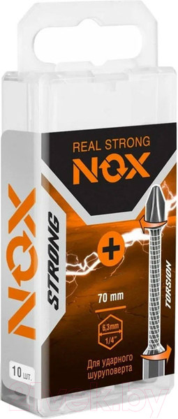 Изображение товара Набор бит Nox Strong Torsion E6.3 Pz2-70 / 337270 (10шт)