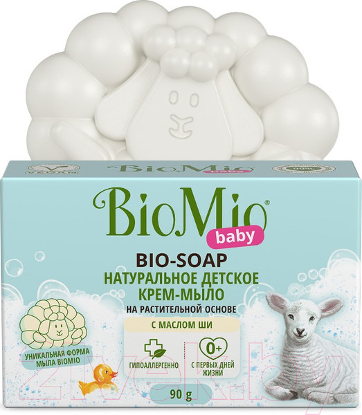 Изображение товара Крем-мыло твердое детское BioMio Baby Bio-Soap с маслом Ши с первых дней жизни (90г)