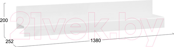 Изображение товара Полка ТриЯ Фьюжн ТД-260.03.21 (белый глянец/белый)