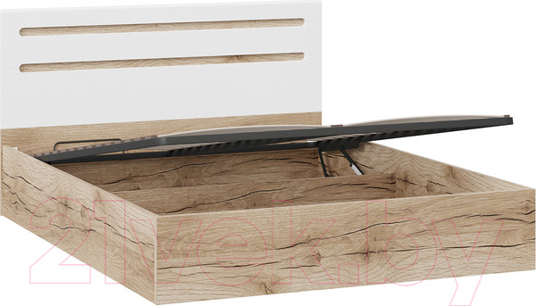 Изображение товара Двуспальная кровать ТриЯ Фьюжн ТД-260.01.04 с ПМ 160x200 (белый глянец/дуб делано)