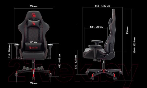 Изображение товара Кресло геймерское A4Tech Bloody GC-800 (черный ромбик)
