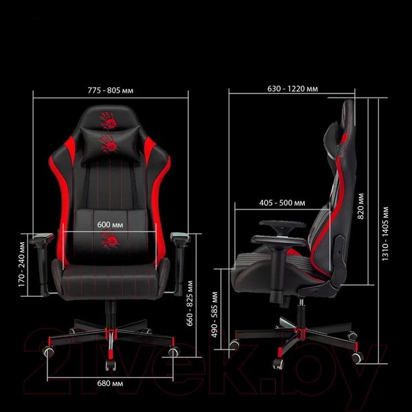 Изображение товара Кресло геймерское A4Tech Bloody GC-990 (черный/красный)