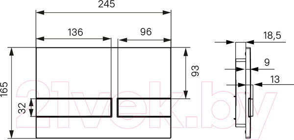 Изображение товара Кнопка для инсталляции IDDIS Unifix UNI06CHi77