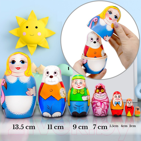 Изображение товара Матрешка сувенирная Брестская Фабрика Сувениров Алиса в Стране Чудес / 7133