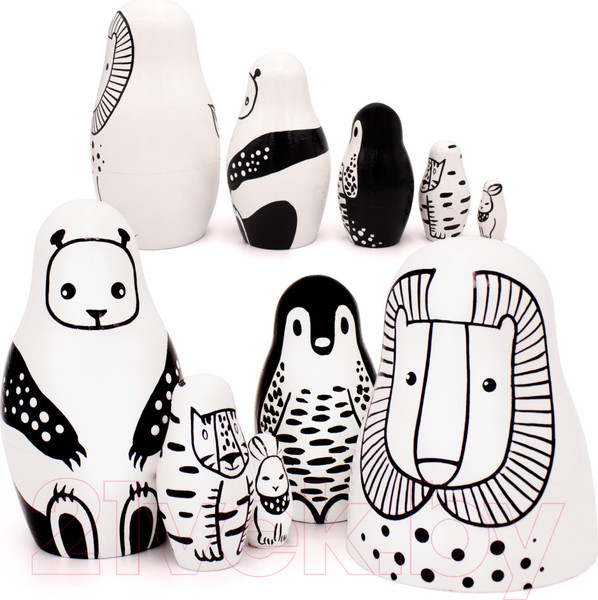Изображение товара Матрешка сувенирная Брестская Фабрика Сувениров С черными и белыми животными / 5312