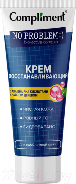 Изображение товара Крем для лица Compliment No Problem Восстанавливающий с AHA BHA PHA кислотами (50мл)