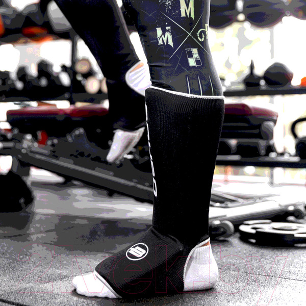 Изображение товара Защита голень-стопа для единоборств BoyBo Хлопчатобумажная BF243 (2XS, черный)