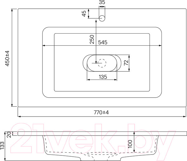 Изображение товара Умывальник IDDIS Optima Home 4508000i28