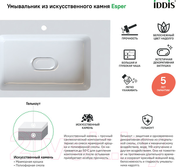 Изображение товара Умывальник IDDIS Optima Home 4508000i28