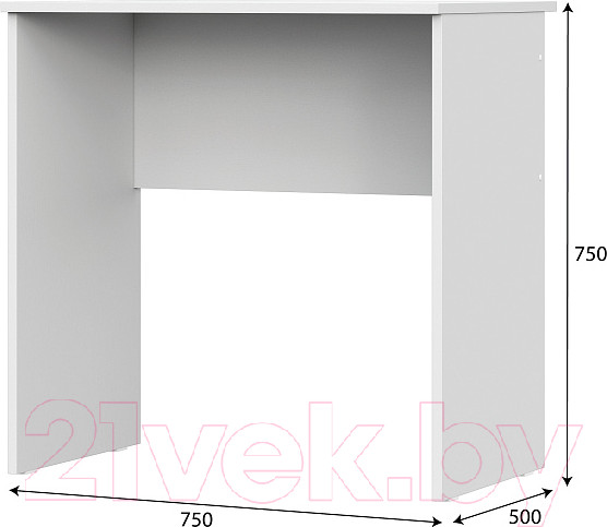 Изображение товара Письменный стол NN мебель Токио без ящиков (белый текстурный)