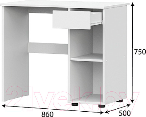Изображение товара Письменный стол NN мебель Токио (белый текстурный)