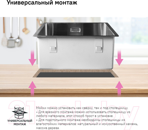 Изображение товара Мойка кухонная IDDIS Edifice EDI44G0i77