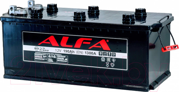 Изображение товара Автомобильный аккумулятор ALFA battery Рус 4 с бортами (190 А/ч)