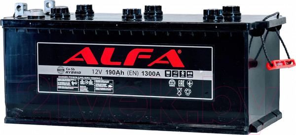 Изображение товара Автомобильный аккумулятор ALFA battery Рус 4 с бортами (190 А/ч)