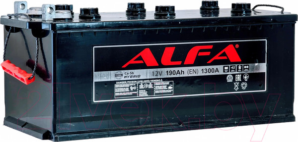 Изображение товара Автомобильный аккумулятор ALFA battery Рус 4 с бортами (190 А/ч)