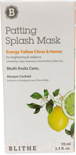 Изображение товара Маска для лица кремовая Blithe Energy Yellow Citrus&Honey Splash Mask (150мл)