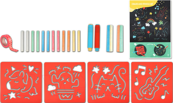 Изображение товара Набор для творчества Hape Для рисования мелками по трафаретам / E1068_HP