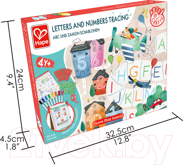 Изображение товара Развивающий игровой набор Hape 3 в 1 Учим английский алфавит, учим счет, рисуем / E1070_HP