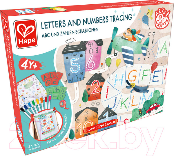 Изображение товара Развивающий игровой набор Hape 3 в 1 Учим английский алфавит, учим счет, рисуем / E1070_HP