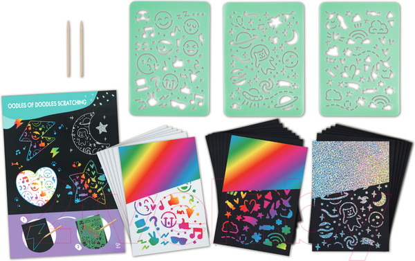 Изображение товара Набор для творчества Hape Радужные блестки с трафаретами / E1071_HP