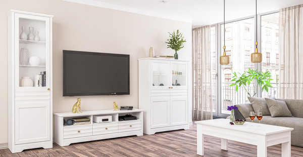 Изображение товара Шкаф с витриной Мебель-Неман Денвер МН-040-13 (белый)