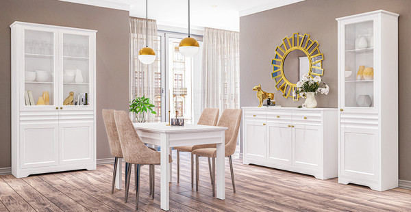 Изображение товара Шкаф с витриной Мебель-Неман Денвер МН-040-13 (белый)