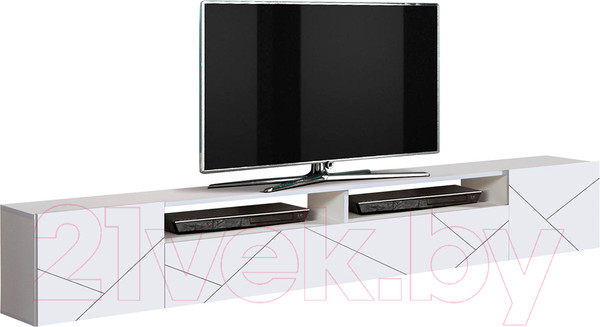 Изображение товара Тумба Олмеко Прага с фрезеровкой (белый/софт белый)