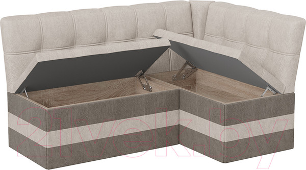 Изображение товара Уголок кухонный мягкий ТриЯ Оскар исп.2 (микровелюр Wellmart Dark Beige/Latte)