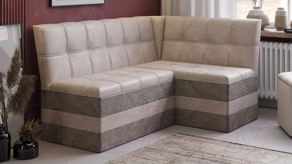 Изображение товара Уголок кухонный мягкий ТриЯ Оскар исп.2 (микровелюр Wellmart Dark Beige/Latte)