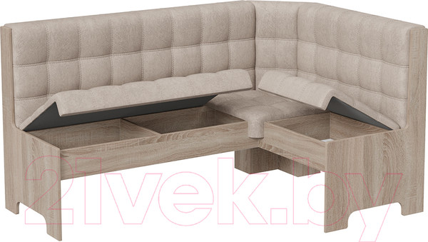 Изображение товара Обеденная группа ТриЯ Флорида (дуб сонома трюфель/микровелюр Wellmart Dark Beige)