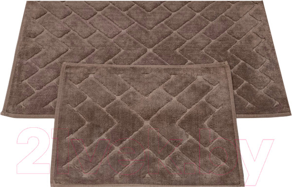 Изображение товара Набор ковриков для ванной и туалета Karven Parke / KV 422 (Eko Hali Rengi/темно-бежевый)