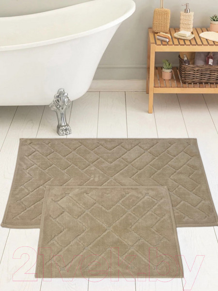 Изображение товара Набор ковриков для ванной и туалета Karven Parke / KV 422 (Vizon/светло-бежевый)