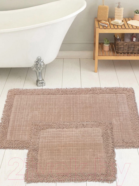 Изображение товара Набор ковриков для ванной и туалета Karven K.M.Ekose / KV 426 (Pudra/пудра)