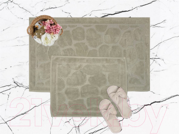 Изображение товара Набор ковриков для ванной и туалета Karven Tas / KV 427 (Vizon/светло-бежевый)