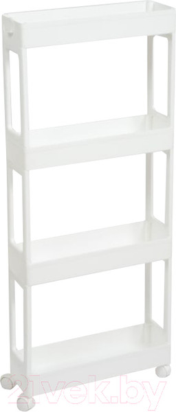 Изображение товара Этажерка Violet Узкая 4-х ярусная на колесах / 760406 (белый)