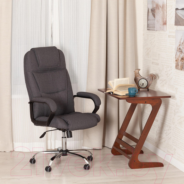 Изображение товара Кресло офисное Tetchair Bergamo (хром 22/ткань темно-серый F68)
