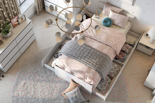 Изображение товара Каркас кровати NN мебель Токио 90x200 (белый текстурный)